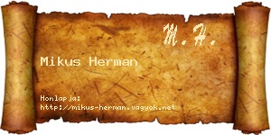Mikus Herman névjegykártya